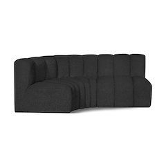 Arc Black Boucle Fabric Modular Sofa