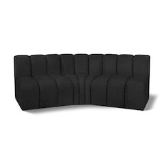 Arc Black Boucle Fabric Modular Sofa