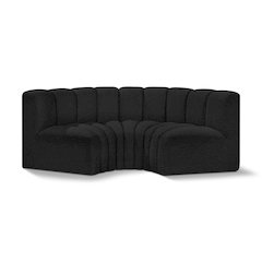 Arc Black Boucle Fabric Modular Sofa