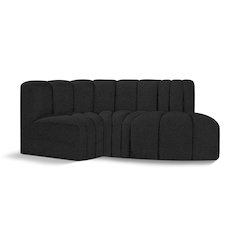 Arc Black Boucle Fabric Modular Sofa