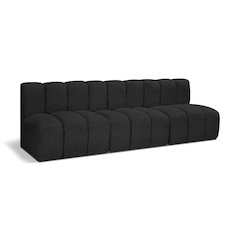 Arc Black Boucle Fabric Modular Sofa