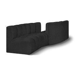Arc Black Boucle Fabric Modular Sofa