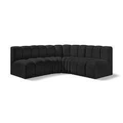 Arc Black Boucle Fabric Modular Sofa