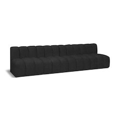 Arc Black Boucle Fabric Modular Sofa