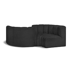 Arc Black Boucle Fabric Modular Sofa