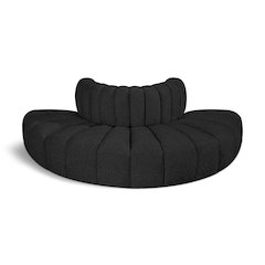 Arc Black Boucle Fabric Modular Sofa