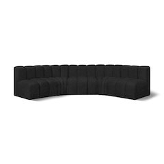 Arc Black Boucle Fabric Modular Sofa