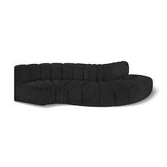 Arc Black Boucle Fabric Modular Sofa