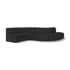 Arc Black Boucle Fabric Modular Sofa