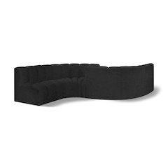 Arc Black Boucle Fabric Modular Sofa