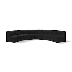 Arc Black Boucle Fabric Modular Sofa
