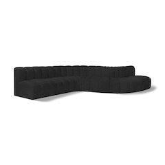Arc Black Boucle Fabric Modular Sofa