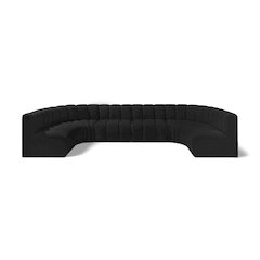 Arc Black Boucle Fabric Modular Sofa