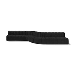 Arc Black Boucle Fabric Modular Sofa