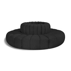 Arc Black Boucle Fabric Modular Sofa