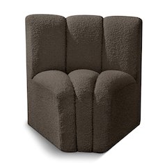 Arc Brown Boucle Fabric Curved Corner