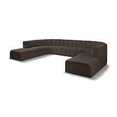 Arc Brown Boucle Fabric Modular Sofa