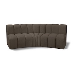 Arc Brown Boucle Fabric Modular Sofa