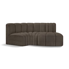 Arc Brown Boucle Fabric Modular Sofa