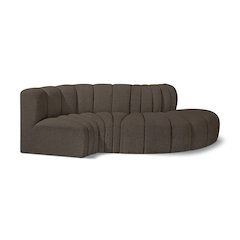 Arc Brown Boucle Fabric Modular Sofa