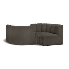Arc Brown Boucle Fabric Modular Sofa