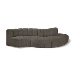 Arc Brown Boucle Fabric Modular Sofa