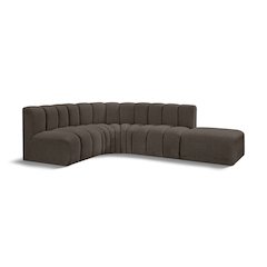 Arc Brown Boucle Fabric Modular Sofa