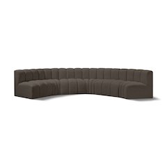 Arc Brown Boucle Fabric Modular Sofa