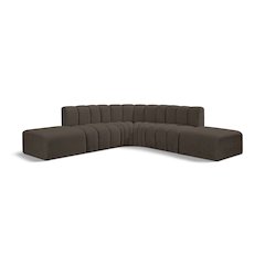 Arc Brown Boucle Fabric Modular Sofa