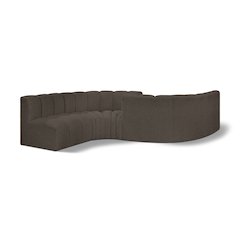 Arc Brown Boucle Fabric Modular Sofa