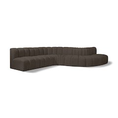 Arc Brown Boucle Fabric Modular Sofa