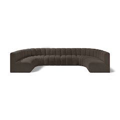 Arc Brown Boucle Fabric Modular Sofa