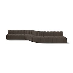 Arc Brown Boucle Fabric Modular Sofa