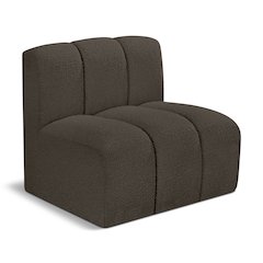Arc Brown Boucle Fabric Straight Chair
