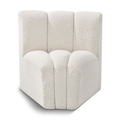 Arc Cream Boucle Fabric Curved Corner