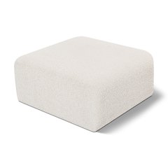 Arc Cream Boucle Fabric Ottoman