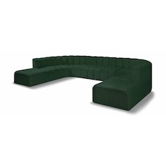 Arc Green Boucle Fabric Modular Sofa