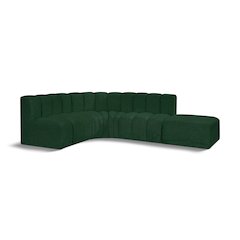 Arc Green Boucle Fabric Modular Sofa
