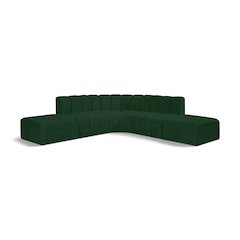 Arc Green Boucle Fabric Modular Sofa