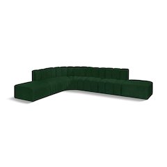 Arc Green Boucle Fabric Modular Sofa