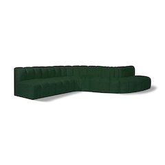 Arc Green Boucle Fabric Modular Sofa