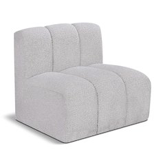 Arc Grey Boucle Fabric Straight Chair