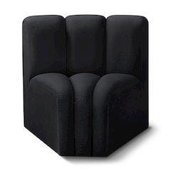 Arc Black Velvet Curved Corner