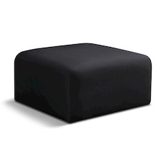 Arc Black Velvet Ottoman