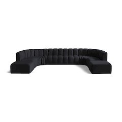 Arc Black Velvet Modular Sofa
