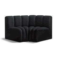 Arc Black Velvet Modular Sofa
