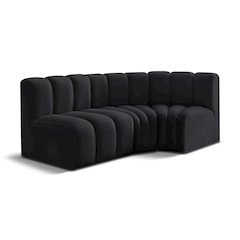 Arc Black Velvet Modular Sofa