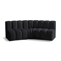 Arc Black Velvet Modular Sofa