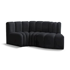 Arc Black Velvet Modular Sofa