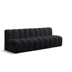 Arc Black Velvet Modular Sofa
